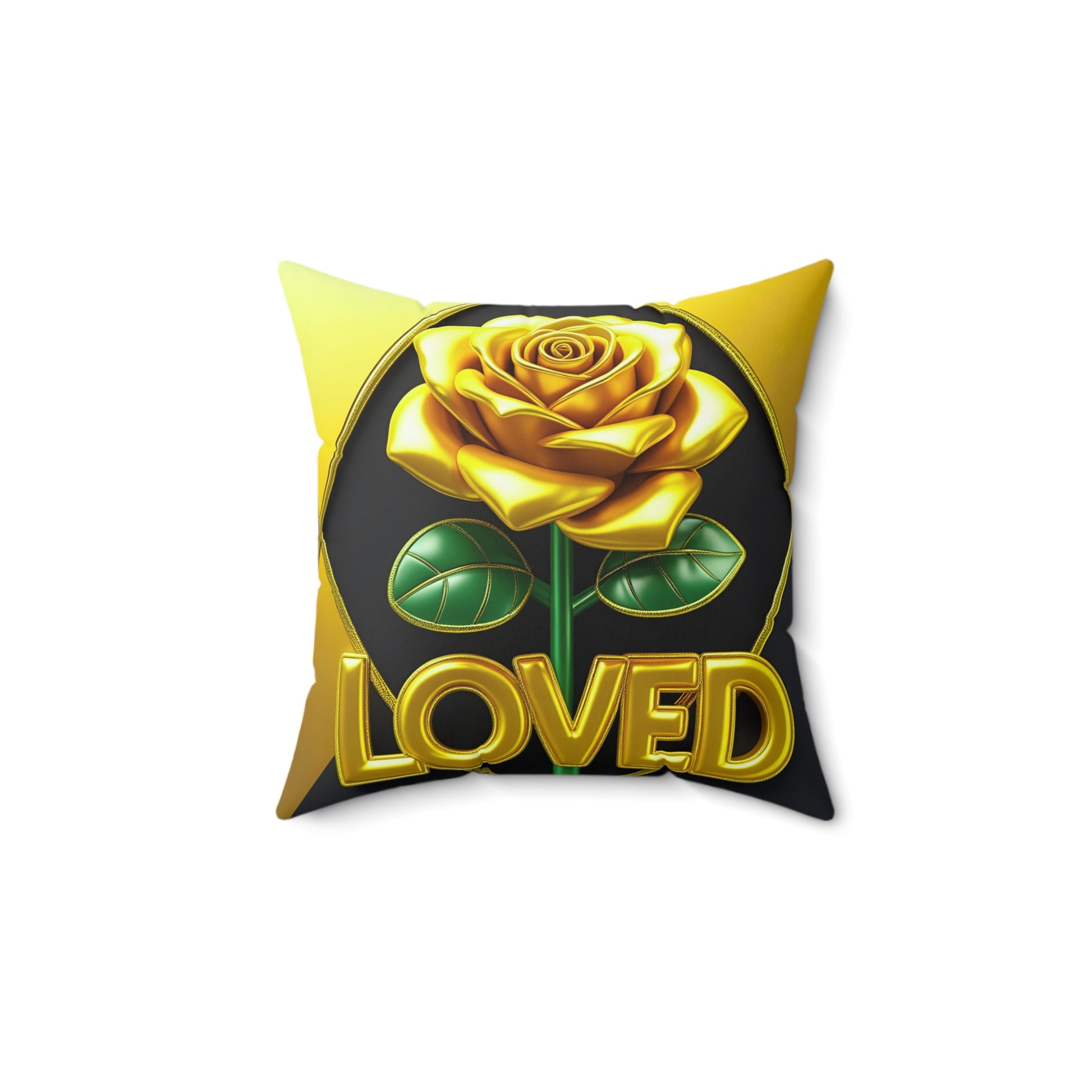 Loved Yellow Rose Decorative Pillow for Home, Cozy Living Room Decor, Gift for Mom, Birthday, Anniversary, Mother's Day