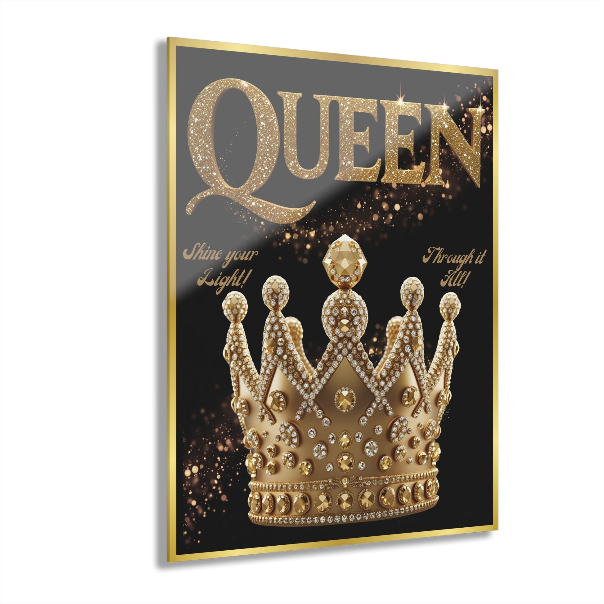 Crown Acrylic Print - Queen Art, Regal Wall Decor, Inspirational Home Art, Perfect Gift for Her, Birthday & Celebration Decoration