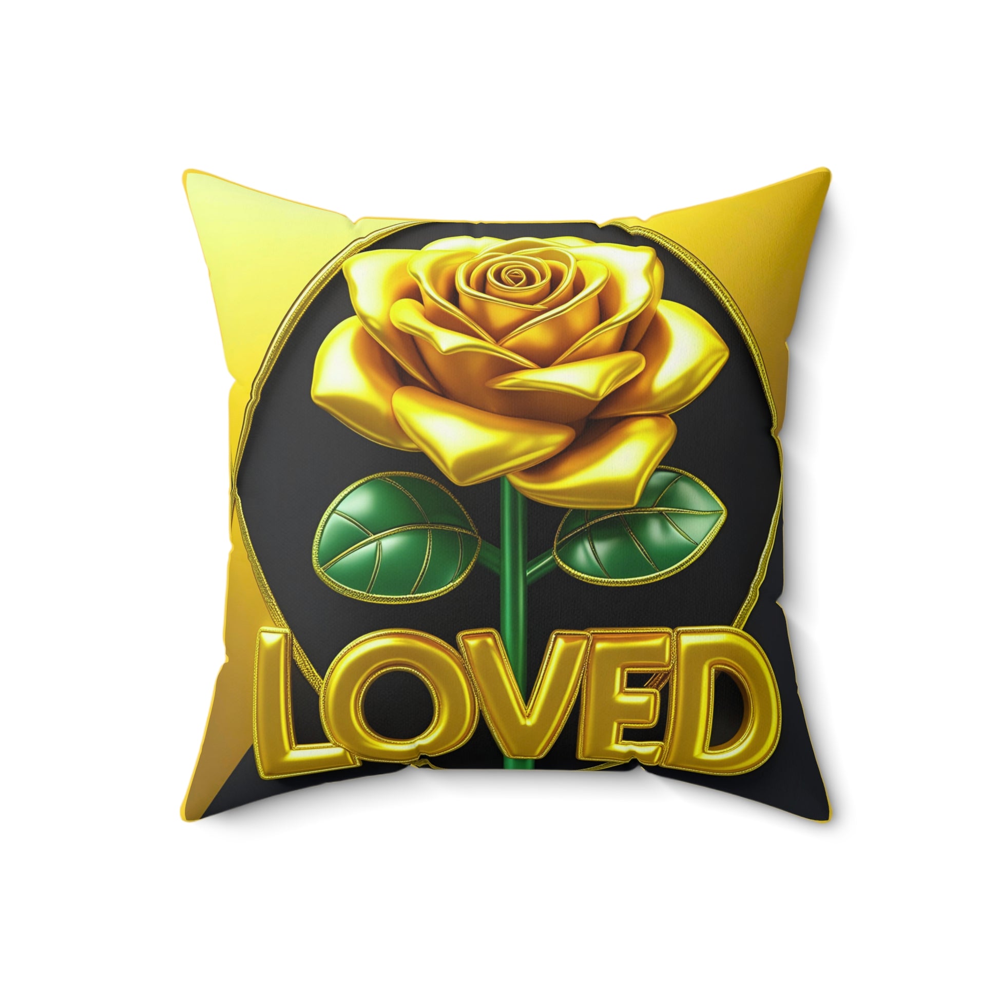 Loved Yellow Rose Decorative Pillow for Home, Cozy Living Room Decor, Gift for Mom, Birthday, Anniversary, Mother's Day
